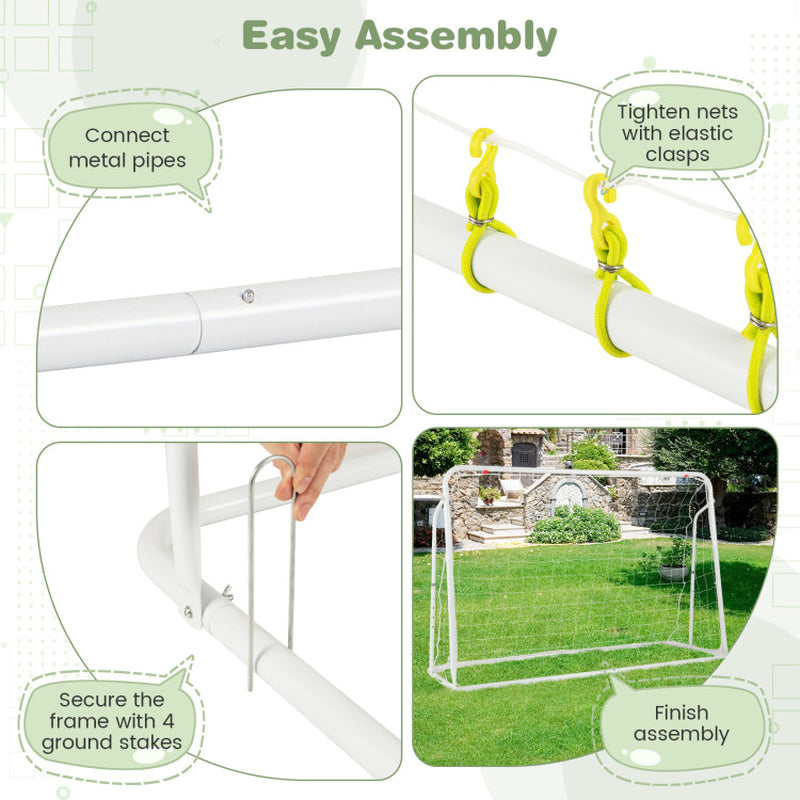 2-In-1 Kids Soccer Rebounder and Soccer Goal with Adjustable Height