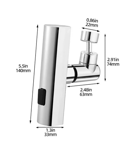 Waterfall Swivel Faucet Nozzle – 3 Modes of Pure Convenience