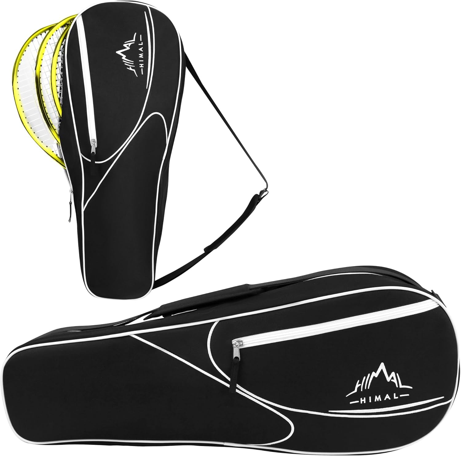 Himal 3 Racquet Tennis-Bag Premium Tennis-Racket-Bag with Protective Pad, Professional or Beginner Tennis Players, Lightweight Tennis Bag for All Ages,Black
